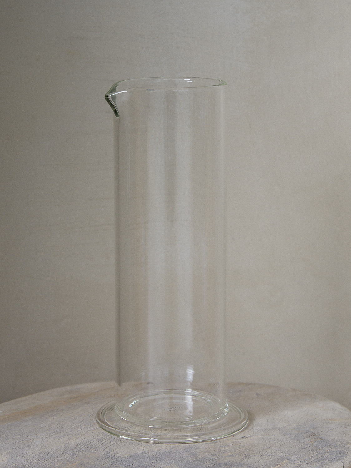 Paris Carafe. Casually elegant tall water carafe designed by Mathilde Carron-Astier de Villatte and individually mouth blown in borosilicate glass. 