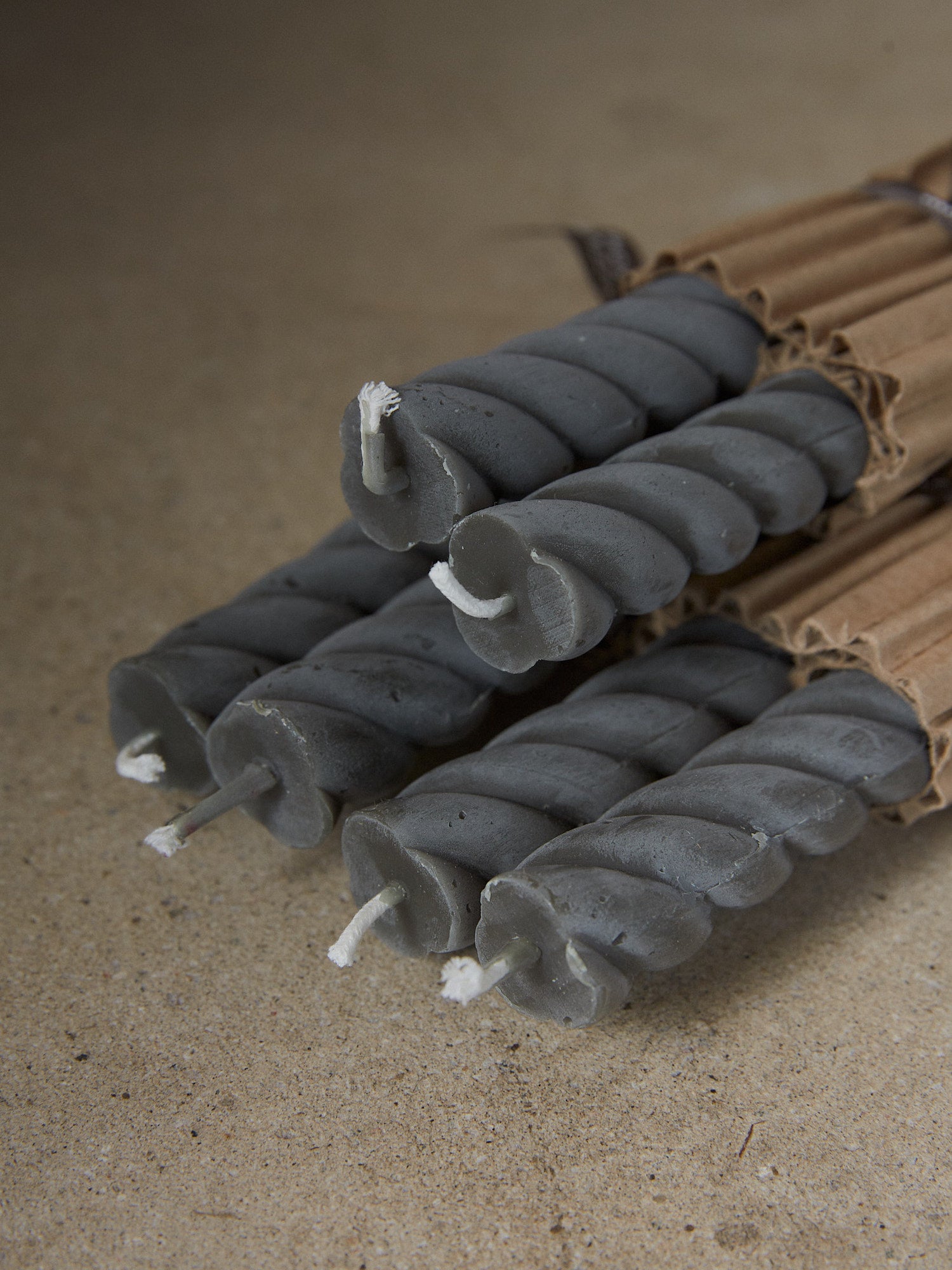 Antique Rope Tapers. Pair of uniquely formed rope taper candles made from 100% American Beeswax.