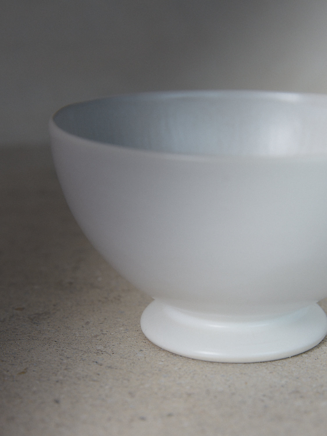 Raw Latte Bowl. Exclusively ours. Traditional hand sculpted French footed latte bowl in  matte, milky white stoneware.